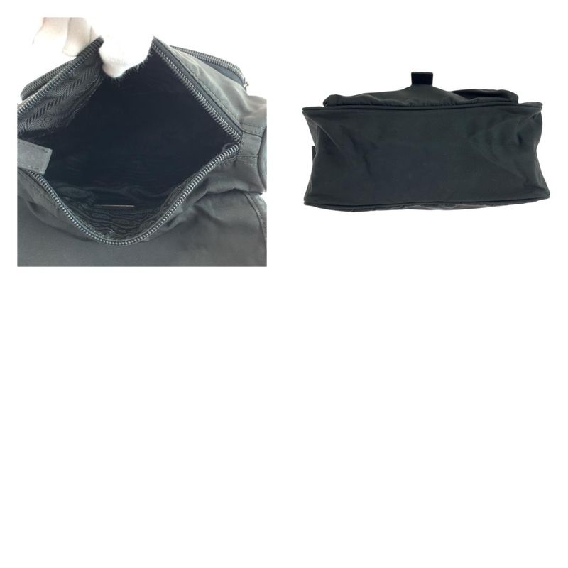 Prada Tessuto Triangle Logo Plate Black Silver Hardware Nylon Bt0173 Shoulder