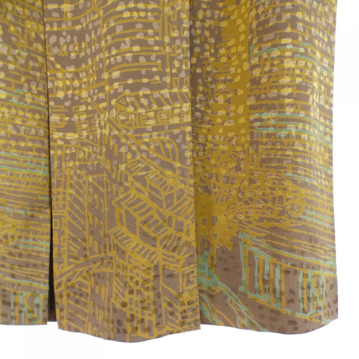 Hermes L'air de Ginza Twill Lane Skirt Brown Yellow Transparency — view 6