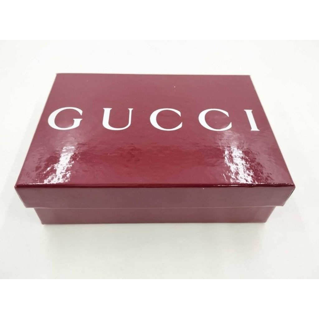 Gucci Coin Case Script Gray Leather Logo Gold — view 10