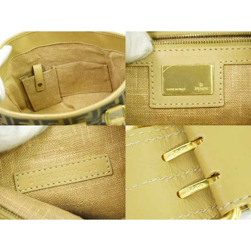 Fendi Zucca Bucket Tote Handbag Canvas Brown 8 Bh091 Bag — view 9