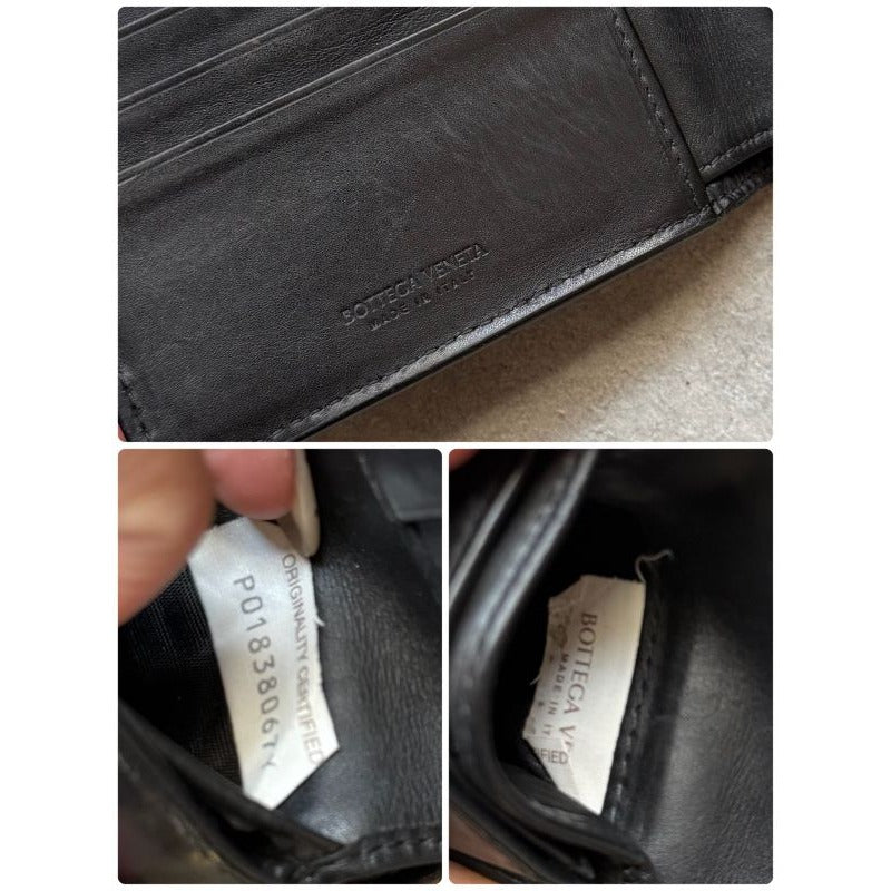Bottega Veneta Intrecciato Bifold Wallet Black Calf Leather — view 9