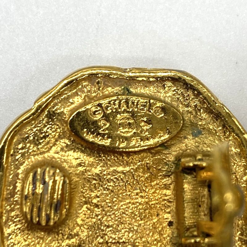 Chanel Earring Faux Pearl Gold Ladies