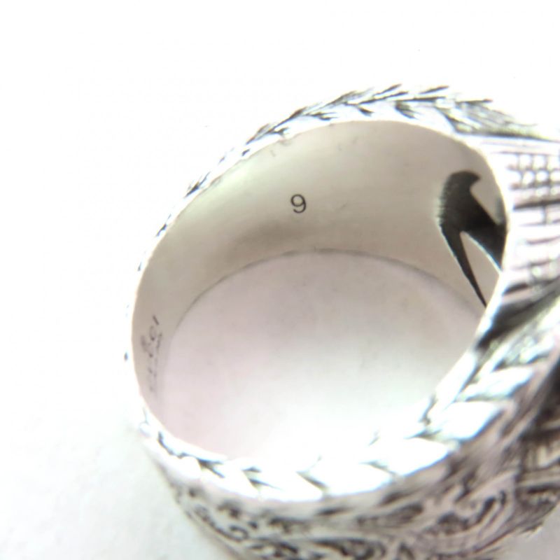 Gucci 455302 Interlocking G Arabesque Ring - Ag925 Silver 9 Size Equivalent To