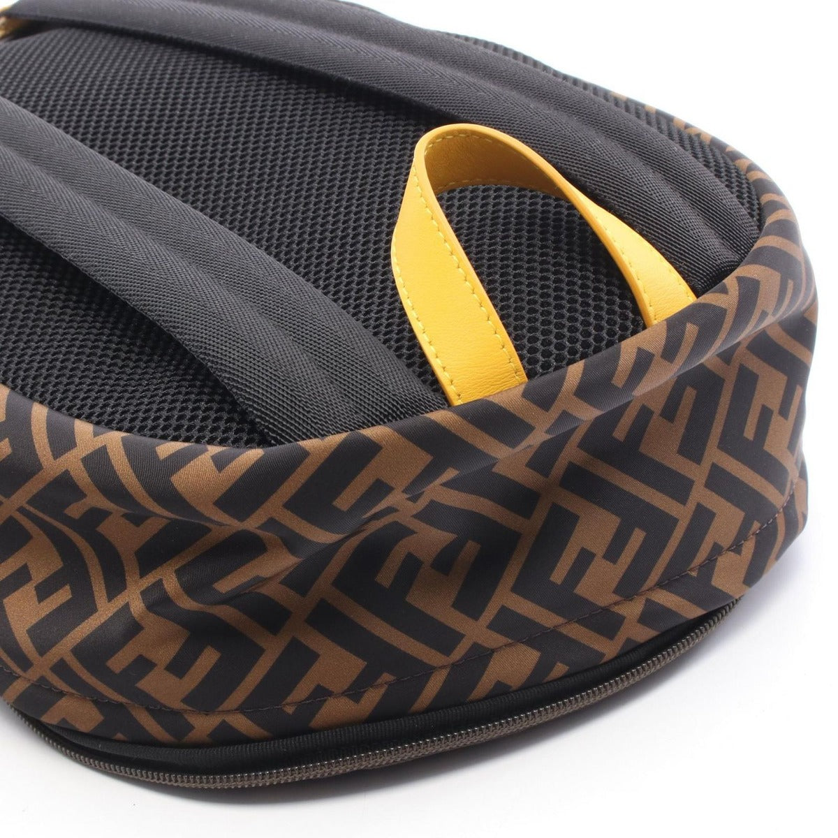 Fendi Backpack Zucca Black Brown Yellow Nylon Leather — view 5