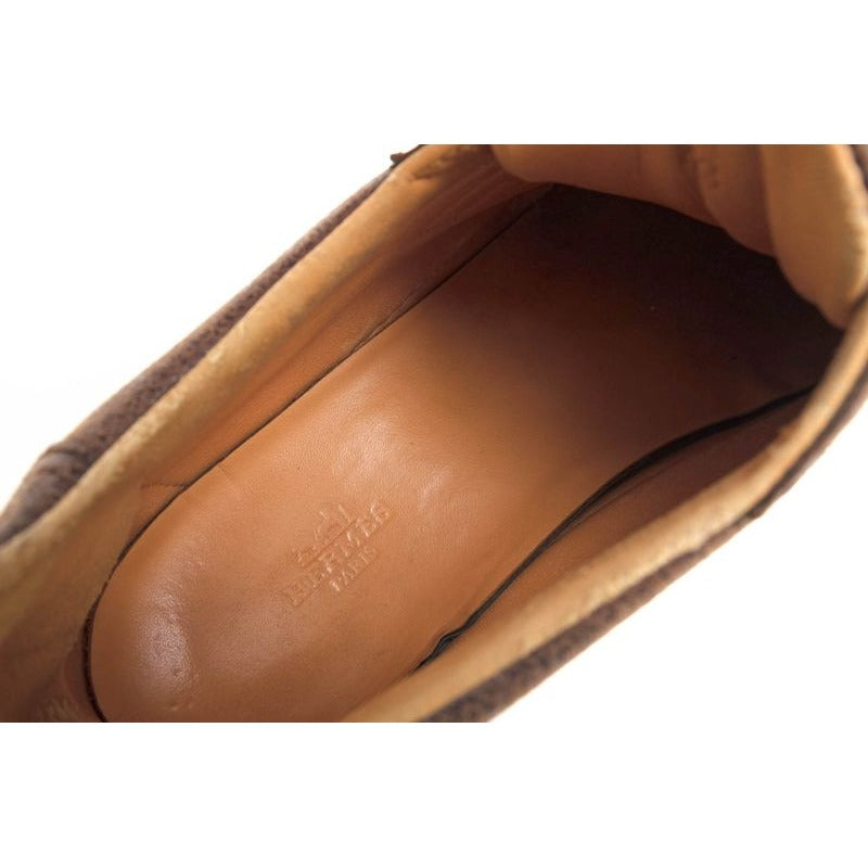 Hermes Shoes Sneakers Low Cut Men Leather Dark Brown Quicker Sneaker — view 8
