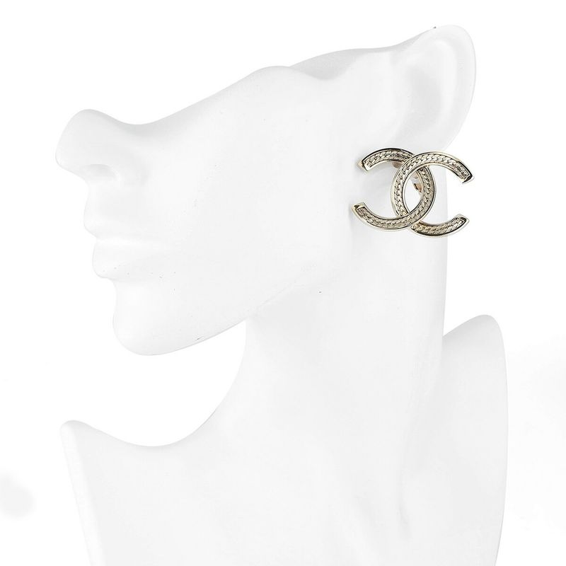 Chanel Earrings Logo Earrings Gold