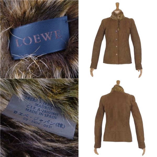 Loewe Jacket Leather Jacket Mouton Fur Outerwear