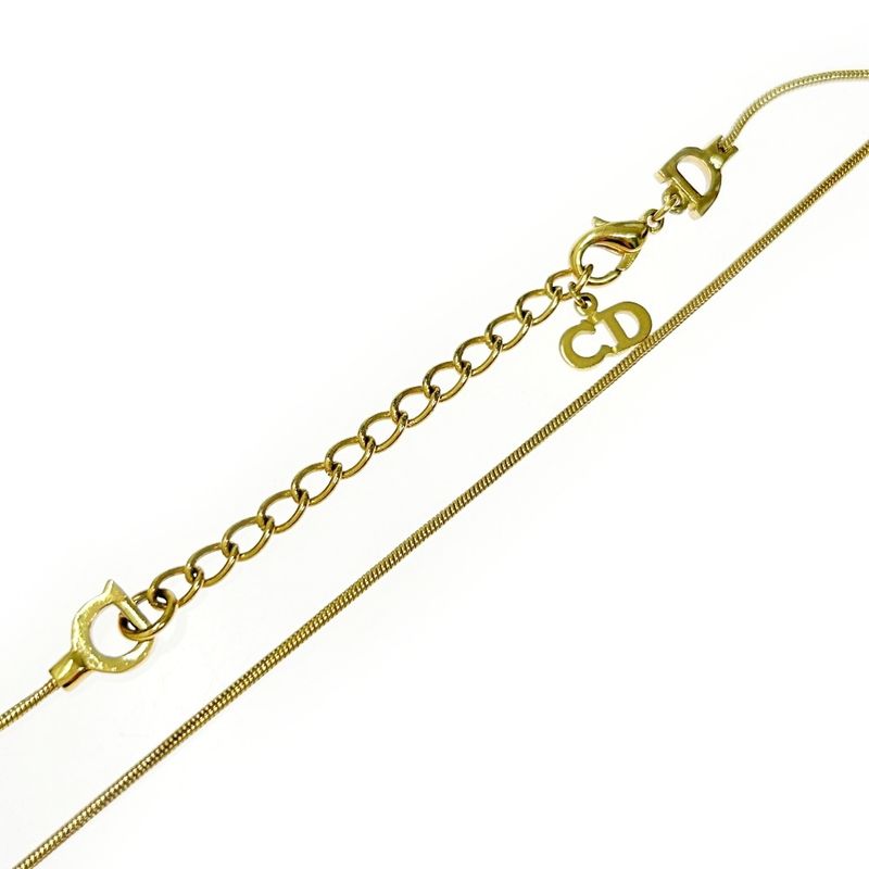Christian Dior GP Dior Logo Bottle Lid Motif Necklace Women's Gold 365486