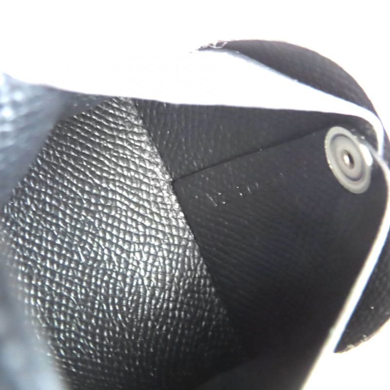 Hermes Bastia Vaux Epson Coin Case Black With W Engraved Box Made In France