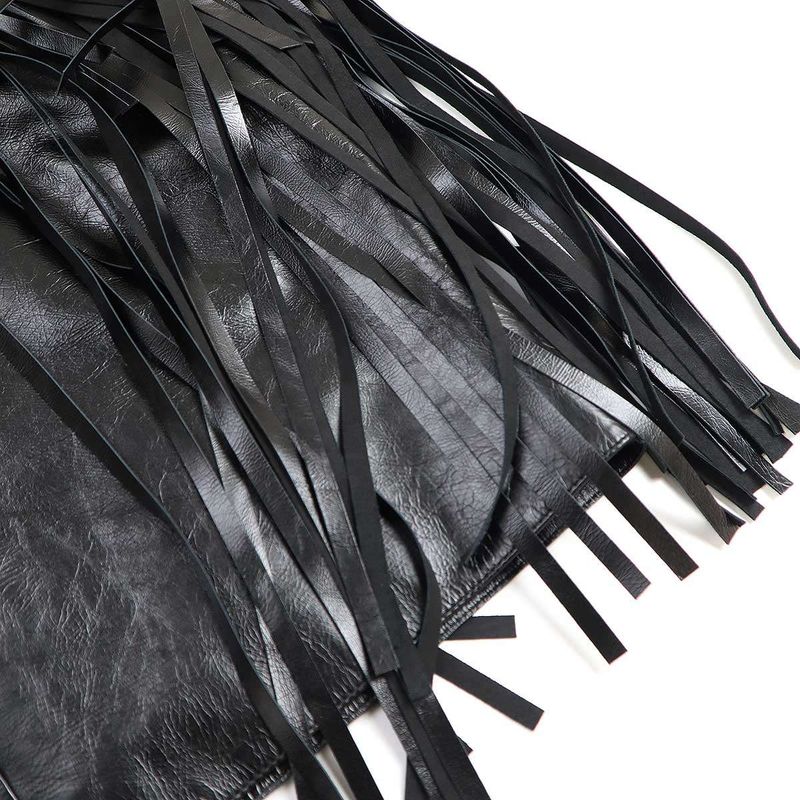 Chanel 2022 Resort Collection Cow Leather Fringe Skirt P71965c2466 Black 38