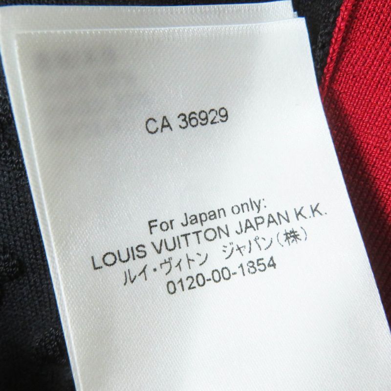 Louis Vuitton Silk Embossed Monogram Sporty Tank Top Black Red Gold Hardware S