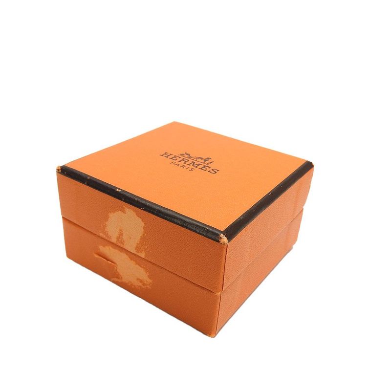 Hermes Earrings Caje De Ashe H Cube Off-white Silver Plated Accessories Jewelry