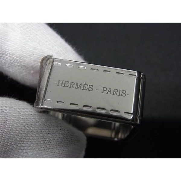 Hermes Bolduc Scarf Ring Closure Silver — view 3