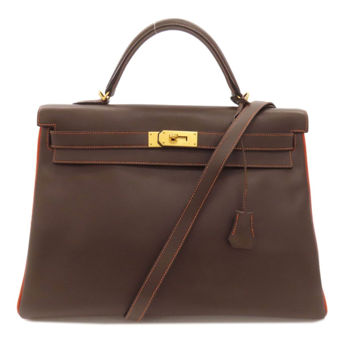 Hermes Kelly 40 Retourne Gold Handbag Epsom