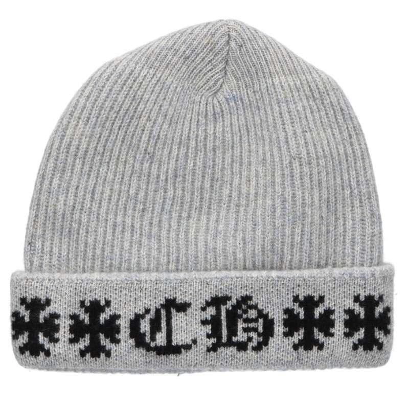 Chrome Hearts Big Daddy Cross Button CH Plus Embroidery Cashmere Knit Hat