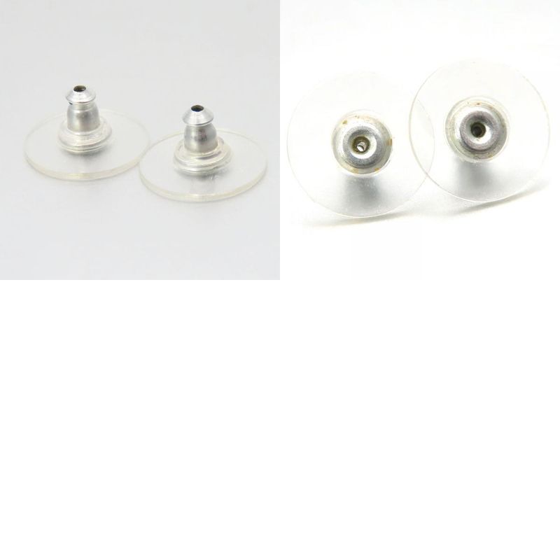 Chanel Earrings Coco Mark Metal White Silver Hardware Accessories Plated Half