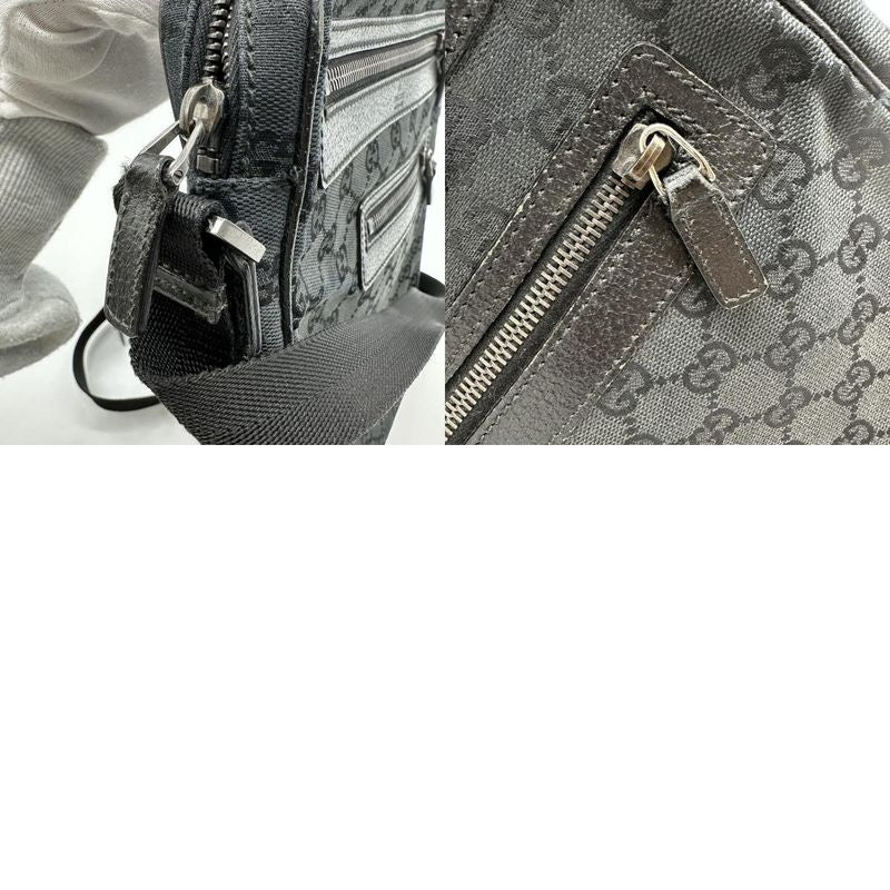 Gucci 92551 Shoulder Bag GG Canvas Black Ladies Men Fashion Vintage Gift