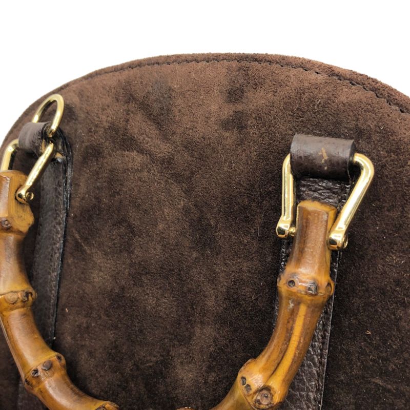 Gucci Old Gucci 2way Mini Suede Bamboo Shoulder Bag Mini Suede Bamboo Shoulder