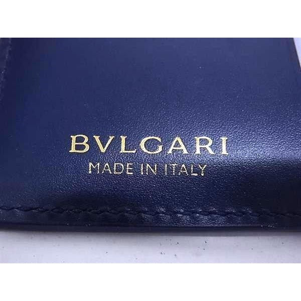 Bvlgari Card Case Serpenti Blue Leather Gold — view 4