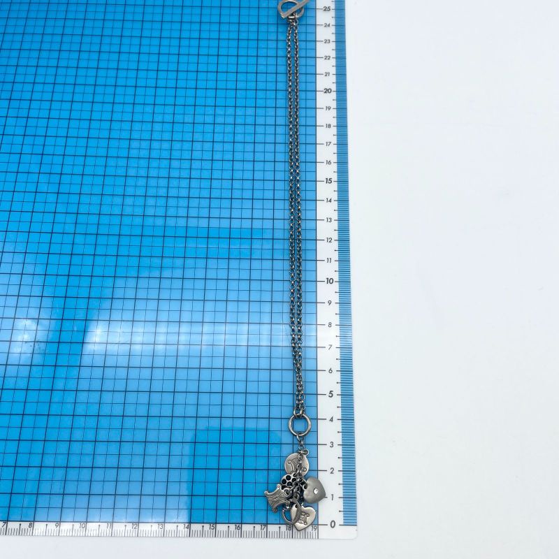 Celine Heart Charm Stone Necklace Macadam 25-694s