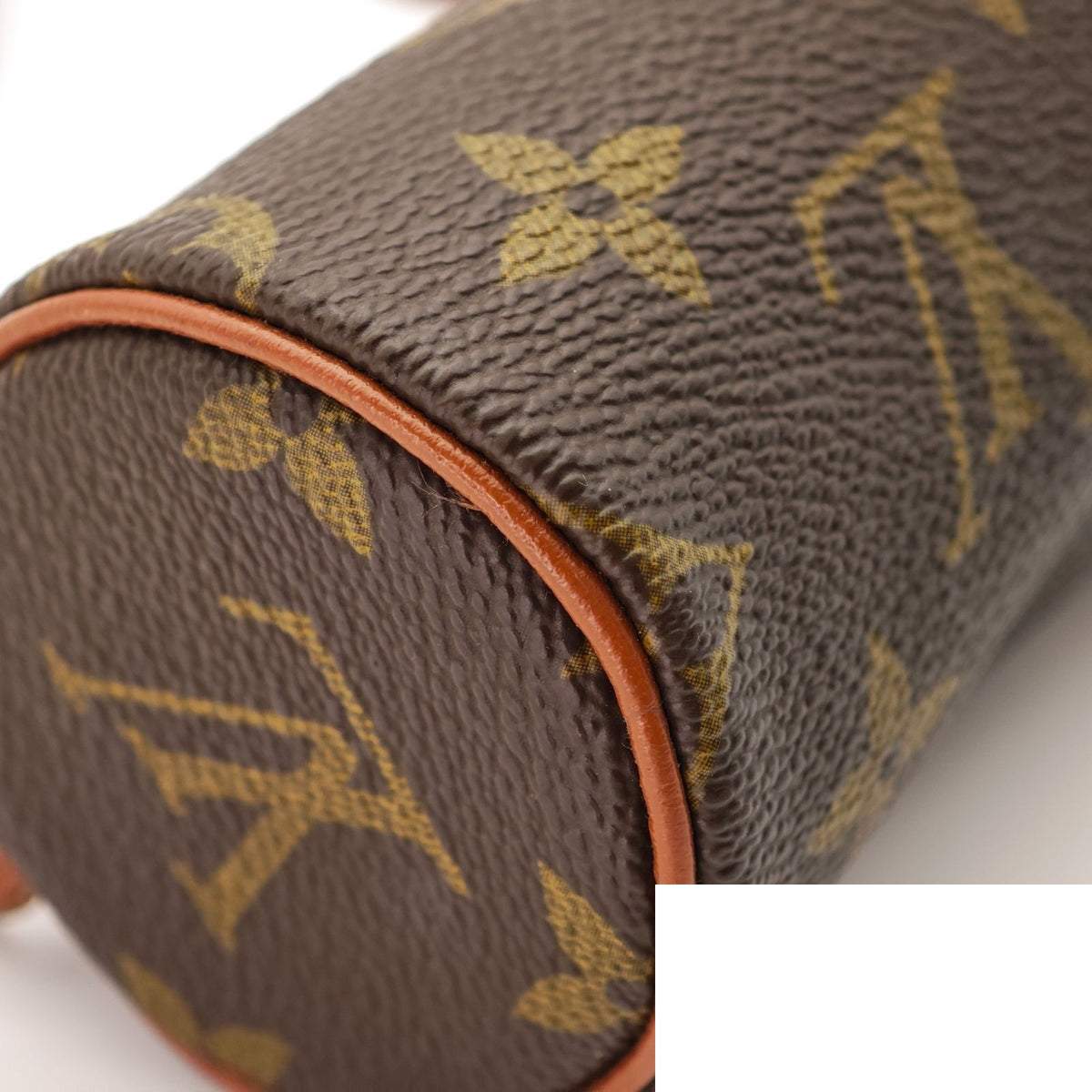 Louis Vuitton Papion Pouch Handbag Tube Wide Brown — view 8