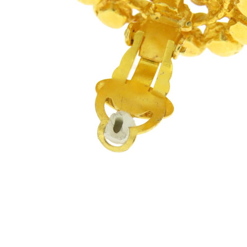 Chanel Coco Rhinestone Earrings Metal Ladies