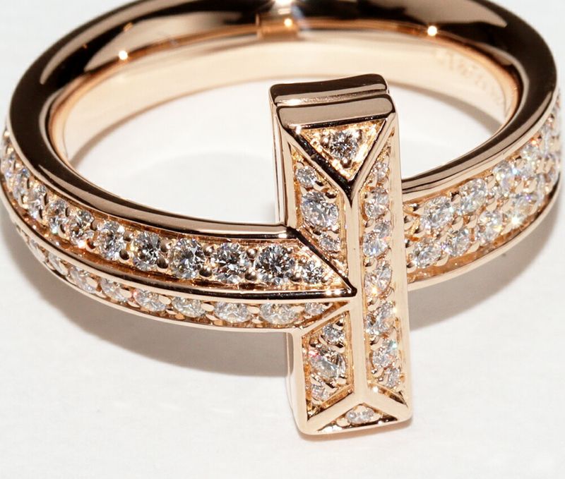 Tiffany & Co Ring 18K Pink Gold Diamond 055ct T One Ring Width 45mm (018in)