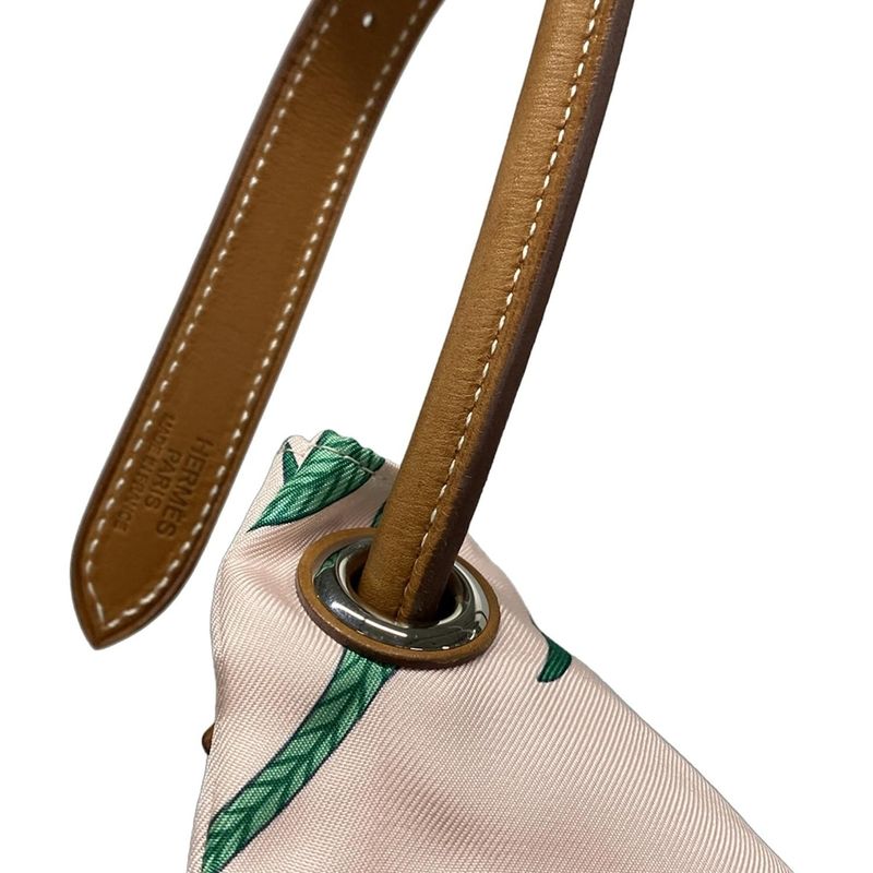 Hermes Shoulder Bag Silky City MM Light Pink X Gray X Multi Animal Print Silk