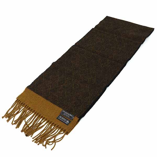 Christian Dior Monsieur Christian Dior Monsieur Lamb's Wool Scarf Black Brown S
