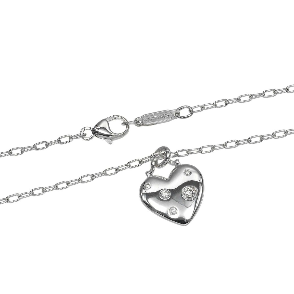 Tiffany & Co Sentimental Heart Gold Diamond Necklace — view 6
