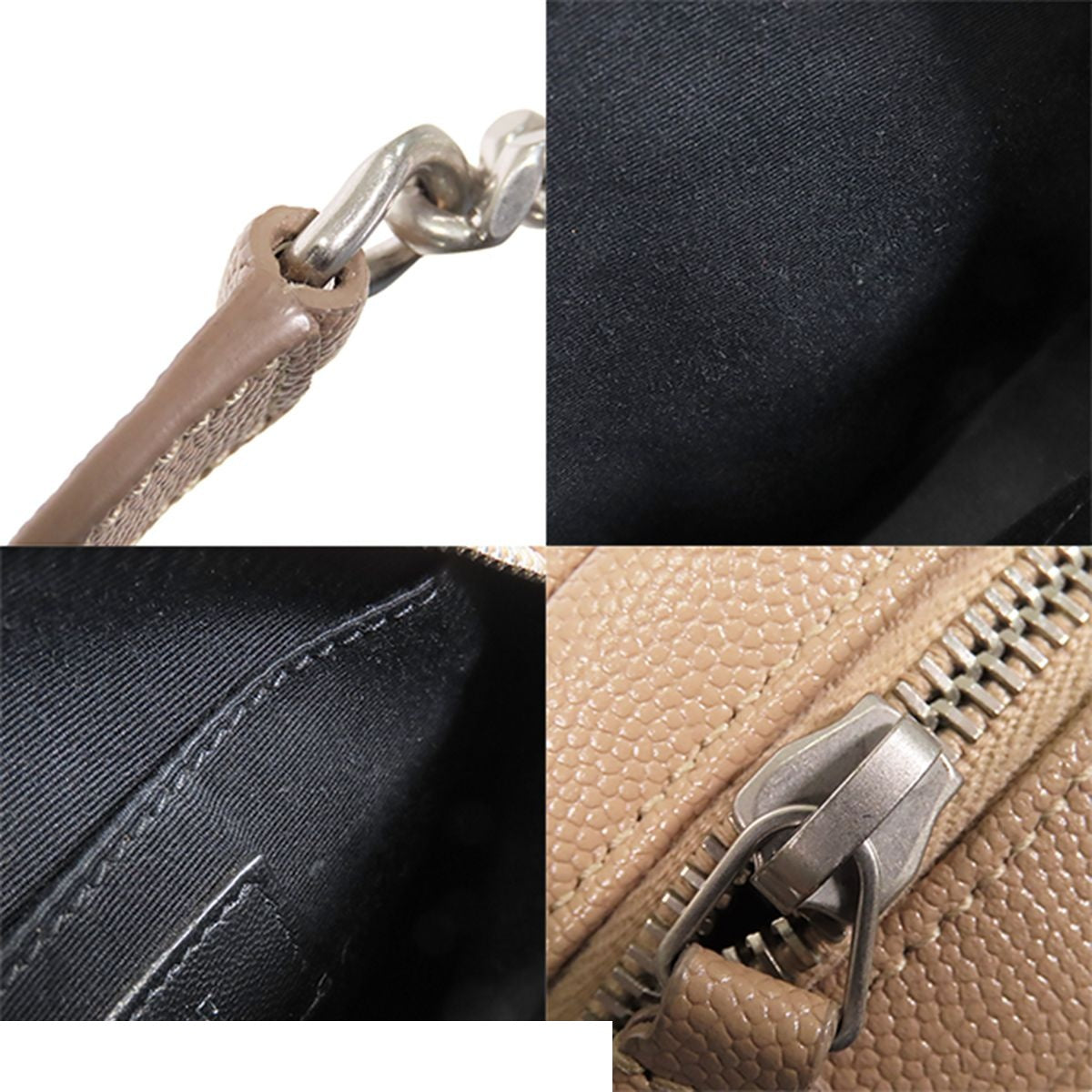 Saint Laurent Vinyl Chain Beige Leather Cassandra Shoulder Bag — view 8