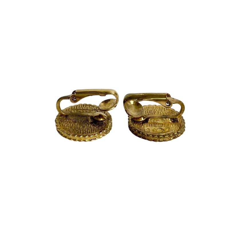 Chanel Vintage Coco Mark Motif Logo Earrings Accessories Small Items Gold 08877