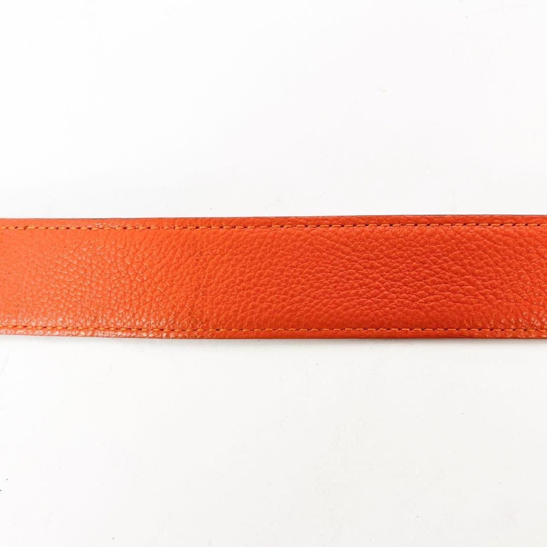 Hermes Constance H Logo Orange Leather Belt