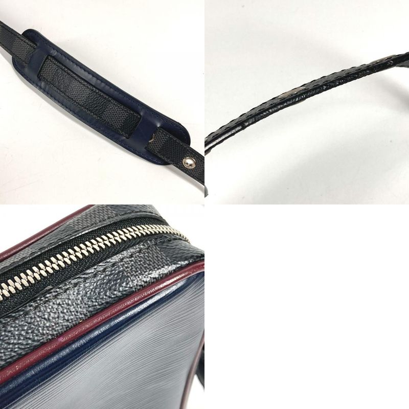 Louis Vuitton Shoulder Bag Danube Slim M55100 Damier Graphite Canvas Navy