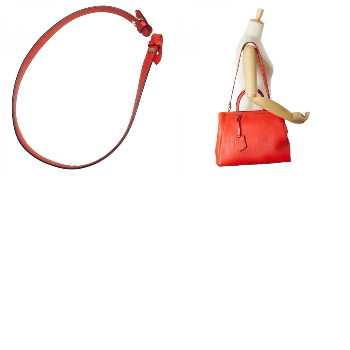 Fendi Toujours Handbag Shoulder Bag 2WAY 8bh250 Red Leather Women Fendi