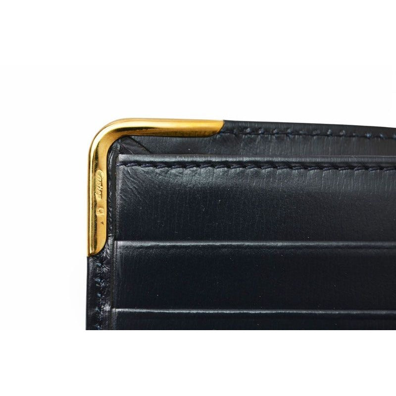 Cartier Fold Wallet Bifold Billfold Vintage Sapphire Leather — view 15