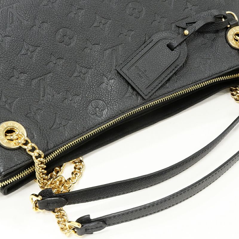 Louis Vuitton Tote Chain Shoulder Bag Monogram Empreinte Noir Black Scuff Nne