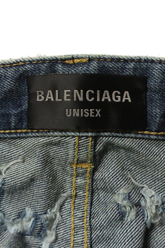Balenciaga 23SS 745248 Tnw01 Superdestroyed Large Fit Baggy Denim Pants Men's M