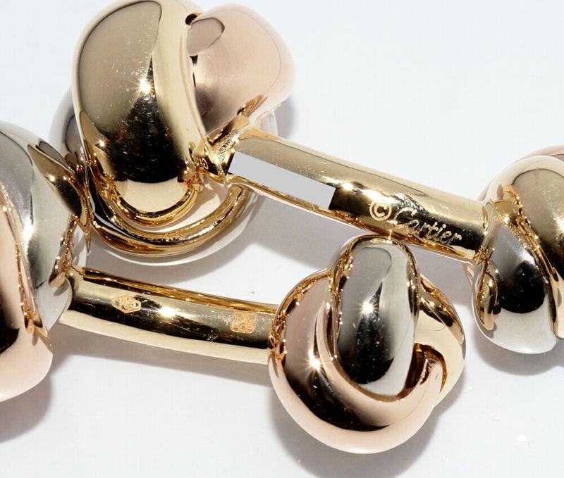 Cartier Cufflinks 18K Yellow Gold 18K White Gold 18K Pink Gold Trinity Cufflinks