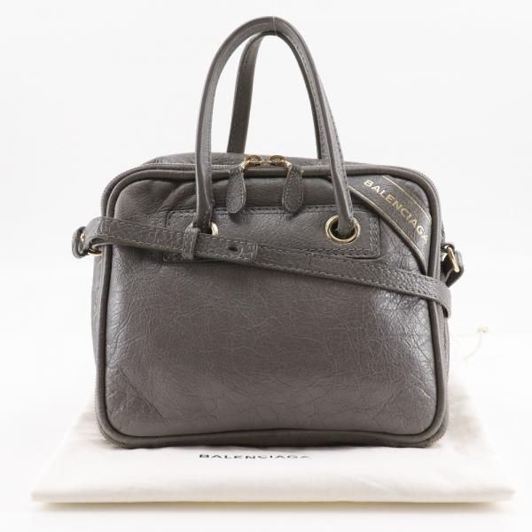 Balenciaga Blanket Square S 2WAY Shoulder 466541 Leather Gray Women's Handbag