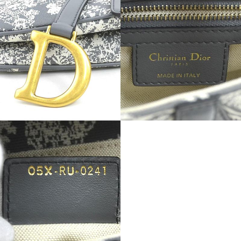 Christian DIOR Shoulder Bag Saddle Bag Toile De Jouy Reverse Jacquard