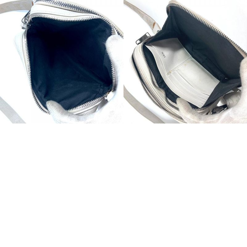 DIOR Shoulder Bag Logo Leather Ivory