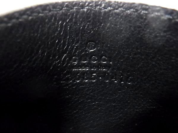 Gucci Leather Bee Card Case Card Holder Pass Case Regular Black Au7741