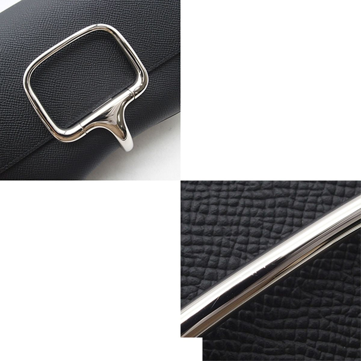 Hermes Della Cavalleria Elan Black Silver Epsom Shoulder Bag — view 8