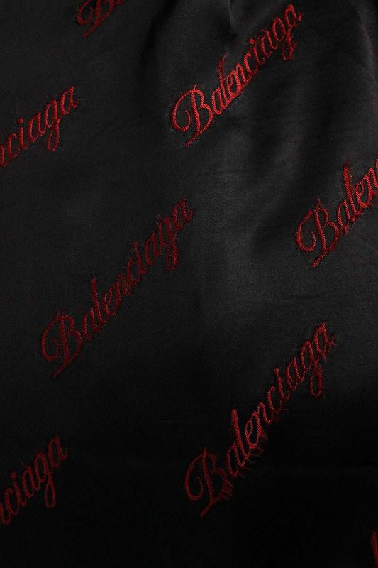 Balenciaga 659026 Tko52 Rayon Long Pants With Logo All Over Women 34