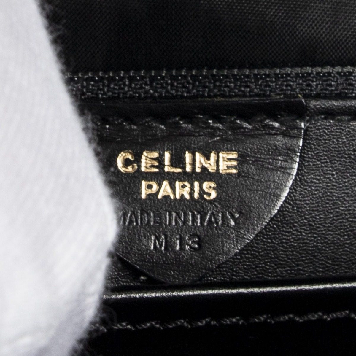 Celine Vintage Jiff Laptop Handle Black Smooth Leather T-Shirt — view 10