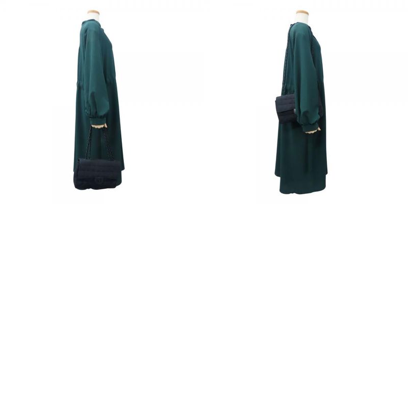 Chanel Shoulder Bag New Travel Line Jacquard Nylon Black Coco Mark 7th Shoulder