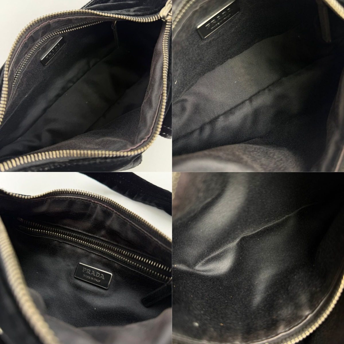 Prada Shoulder Bag Black Velvet Vintage — view 16