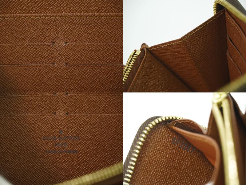 Authentic Louis Vuitton LV Zippy Wallet Monogram Round Zipper Long Wallet Brown