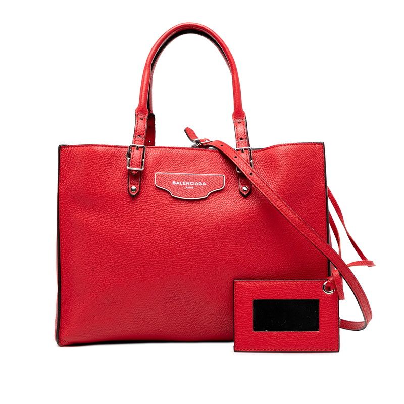 Balenciaga The Paper Tote Shoulder Bag 2WAY Red Leather Women's Balenciaga